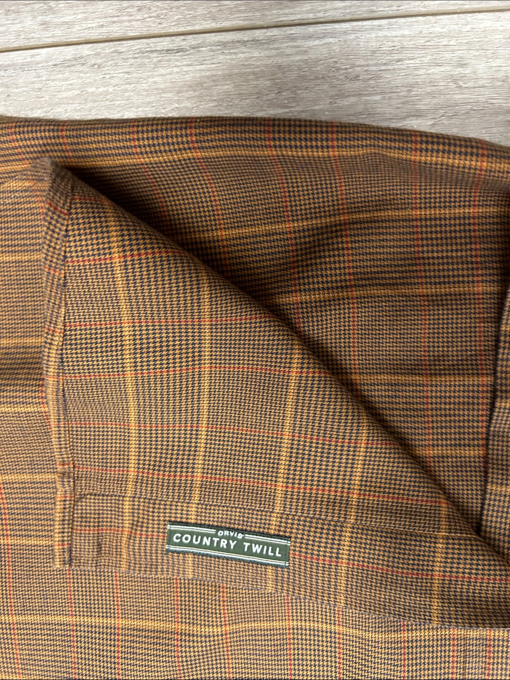 Orvis Country Twill Men’s XXLT Brown Houndstooth Plaid Button Down Shirt Fall - Picture 2 of 9